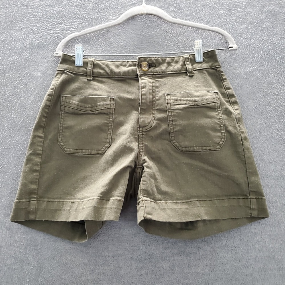 Simply Vera Wang Women Shorts 6 Brown Chino Straight 5" Inseam READ